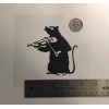 Unbranded Banksy Violin Rat BLACK vinyl decal weatherproof dishwasher-saf