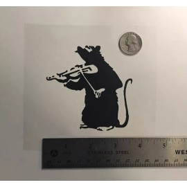 Unbranded Banksy Violin Rat BLACK vinyl decal weatherproof dishwasher-saf