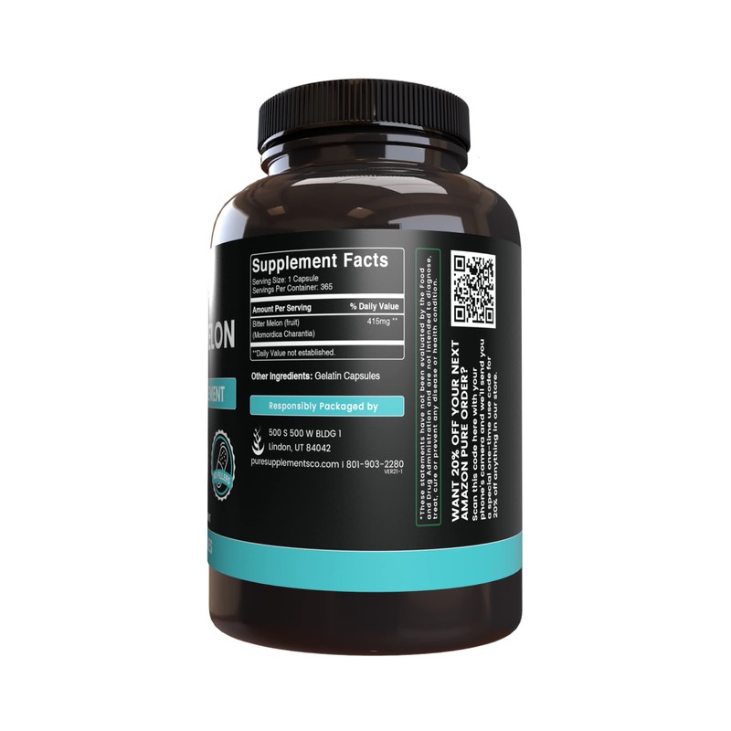 Pure Original Ingredients Bitter Melon (365 Capsules) No Magnesium Or