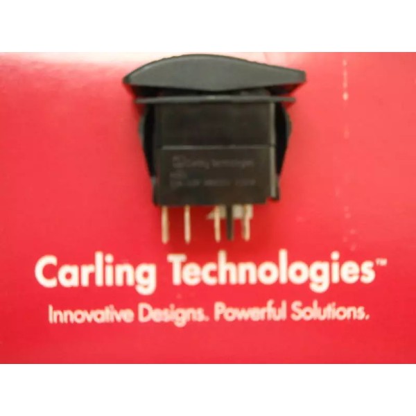 CARLING CONTURA ROCKER SWITCH VJD1G66B ON/OFF/ON BLACK ACTUATOR LIGHTED CARLING