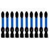 Meccion PZ2 Impact Driver Bits 50mm Length 10Pcs Professional Pozidriv