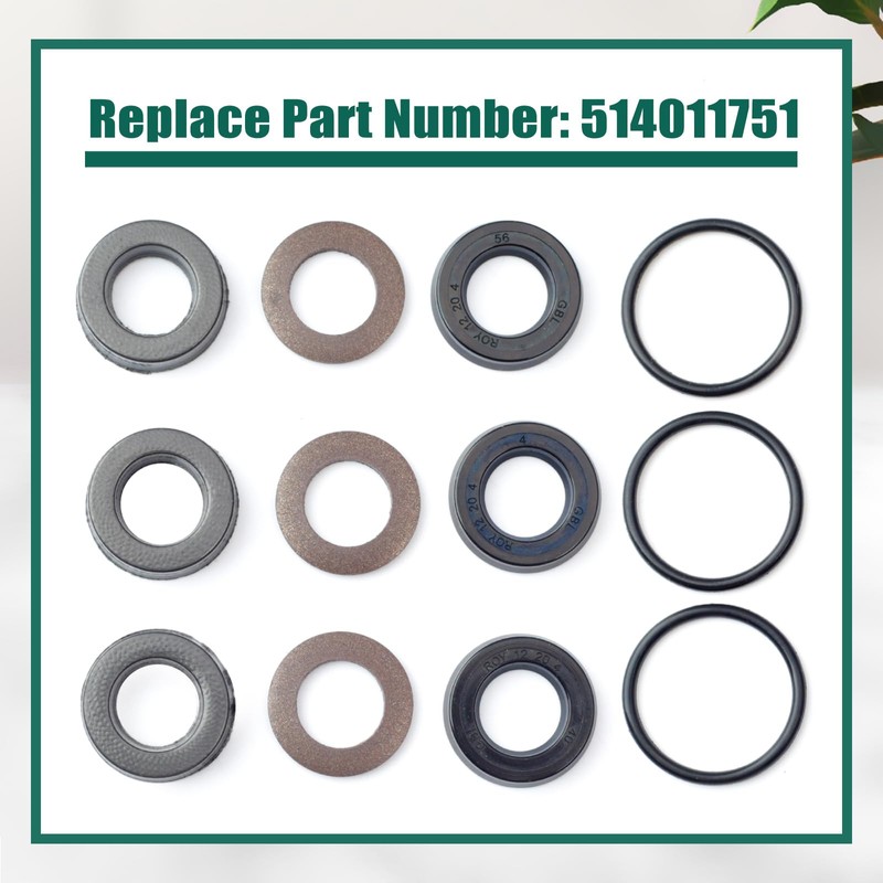 12 Pcs 514011751 Pressure Cleaning Pump Seal Kit Replacement for