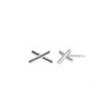 Gold&Deer 14K GF tiny cross earrings white gold / 골드앤디어