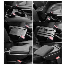 kunghei Car Center Console Armrest, Car Accessories for Nissan Versa Tiida 2007-2011 & 2012 Versa Hatchback, Leather Rotate Auto Armrest Storage Box Organizer Interior Part, Armrest Center Arm Rest