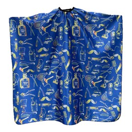 Gabri Professional Barber Cape Gown - Premium Hairdressing Cape for Hair Salon - Waterproof Hair Cutting Capes and Gowns for Barber Shops (Tools Pattern (Blue), 150cm (L) x 115cm (W))