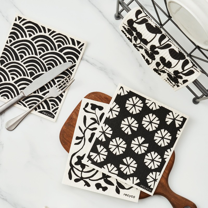 RECYCO Reusable Dish Cloth 12 Pack Swedish Dish Clothes for