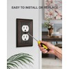 ZILLSEA 4-Pack Duplex Wall Plates, Aged Bronze Classic Beadboard Outlet
