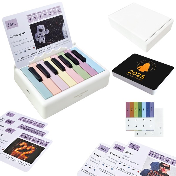 Piano Calendar 2025 Desk Calendar, Mini Playable Piano Desk Calendar