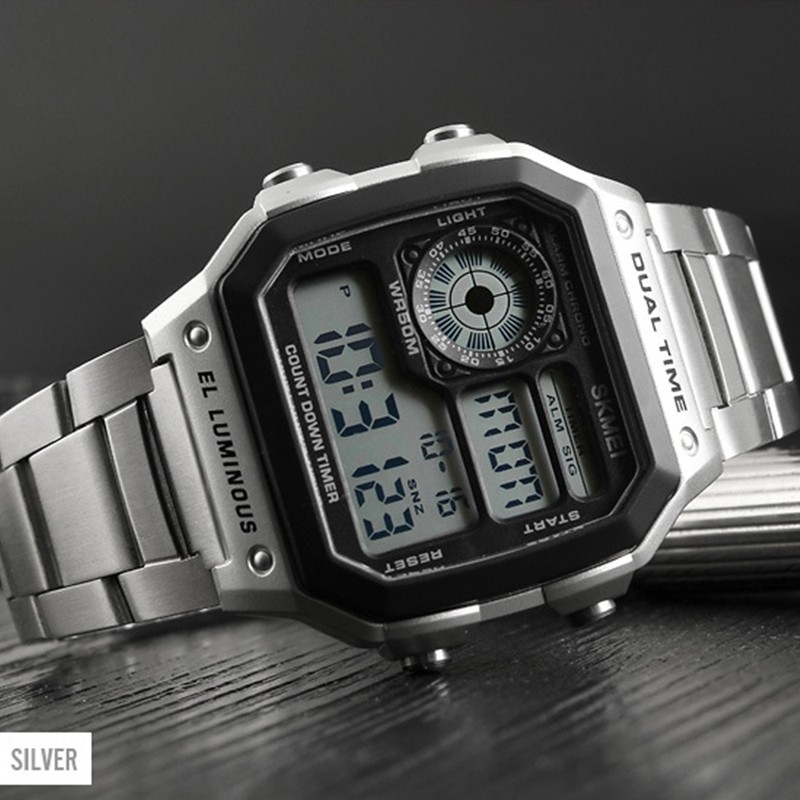 Men Digital Watch Stopwatch Countdown Alarm Luminous Watch
