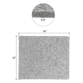 PATIKIL Wool Pressing Mat, 14" x 12" Wool Ironing Pad Blanket 0.5" Thickened Heat Resistant Quilting Ironing Pad for Quilters Sewing Craft, Grey