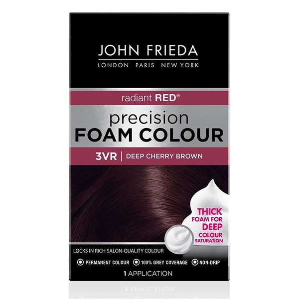 John Frieda Precision Foam Hair Colour, Deep Cherry Brown 3VR, 2 pk
