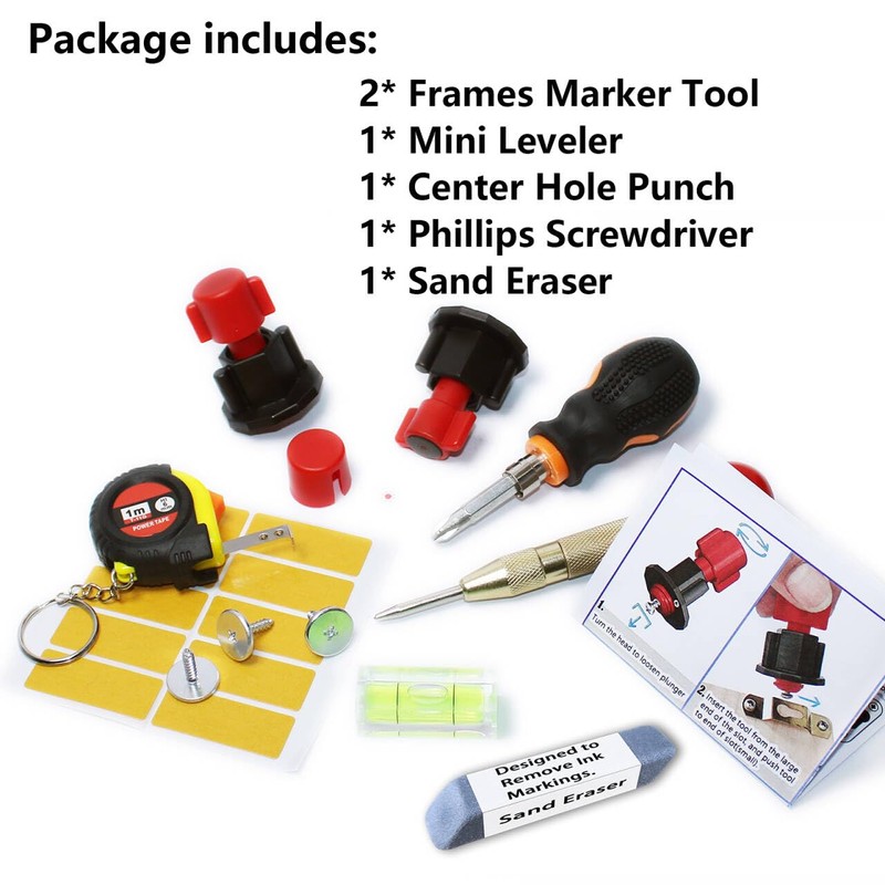 DIKOO Picture Hanging Mark Hole and Leveling Kit for Frame