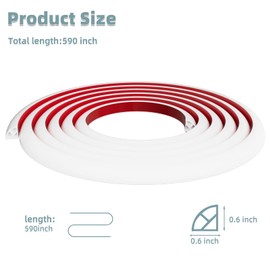 590inch Flexible Quarter Round Molding Trim,Bendable Peel and Stick Silicone Quarter Round Bathroom Trim Molding,Double-Sided Self Adhesive Flexible Shoe Molding for Wall Edge Floor Corner,Kitchen