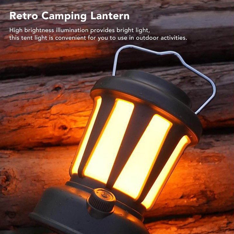 Camping Lantern Rechargeable High Brightness Portable Retro Tent Light with