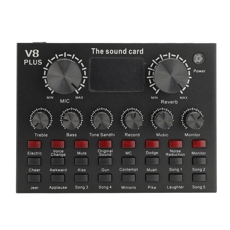 Live Sound Card with Built in Microphone Clear Recording Portable