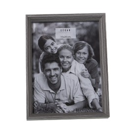 DRW Set of 2 6x8 Photo Frames MDF Wood and Dark Grey Paper 6x8x1.2 Inch