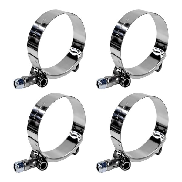 Wevdn 4PCS 2" T-Bolt Hose Clamp, Stainless Steel Tube Clamp