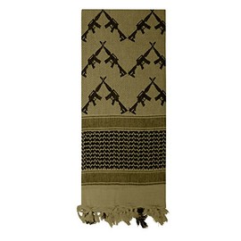 Rothco Crossed Rifles Shemagh Tactical Desert Keffiyeh Scarf, Olive Drab