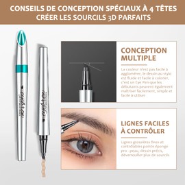 Flüssiger Augenbrauenstift, Augenbrauenstift, Tattoo, 4 Punkte, Microblading, wasserdicht, langlebig, natürlich, Augenbrauenstift, professionell, natürlich (Hellbraun 01#)