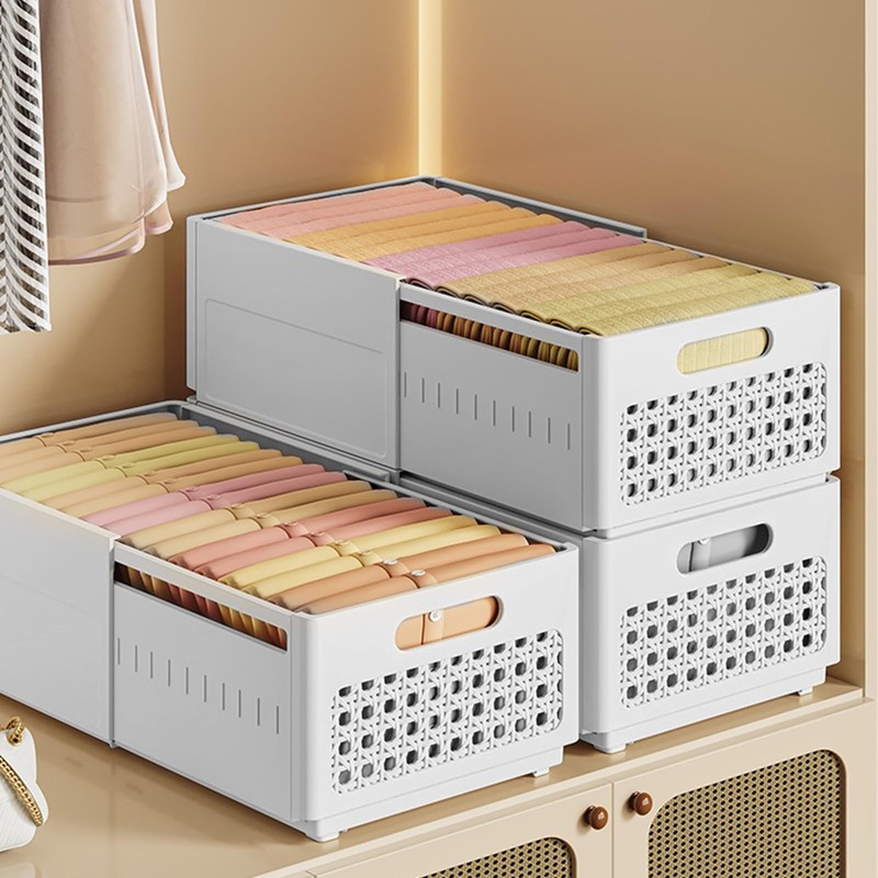 Ruspela Storage Boxes Set of 3 Foldable Wardrobe Storage Organisers