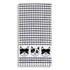 Cackleberry Home Cat Faces Windowpane Check Cotton Terrycloth Kitchen Towels,