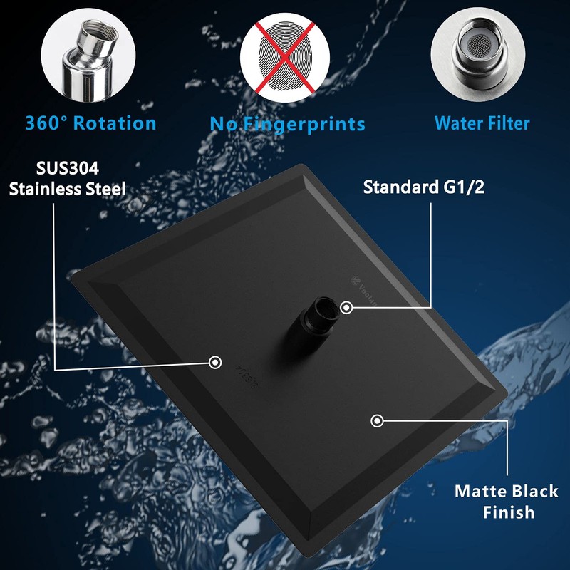 Voolan Rain Shower head, High Pressure Shower Head Made of
