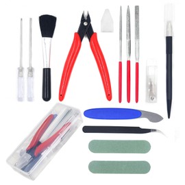 Plastic Model Tool 14-Piece Set Beginner-Friendly Introductory Tool Set with Thin-Bladed Nippers, Storage Box, Files, Tweezers, Design Cutter, Plastic Model Tools, Craft Tools