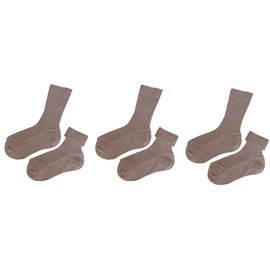 tittimitti 100% Organic Cotton Kid's Socks. Made in Italy. 3-Pack. (US, Age, 3 Years, 4 Years, Hazelnut)