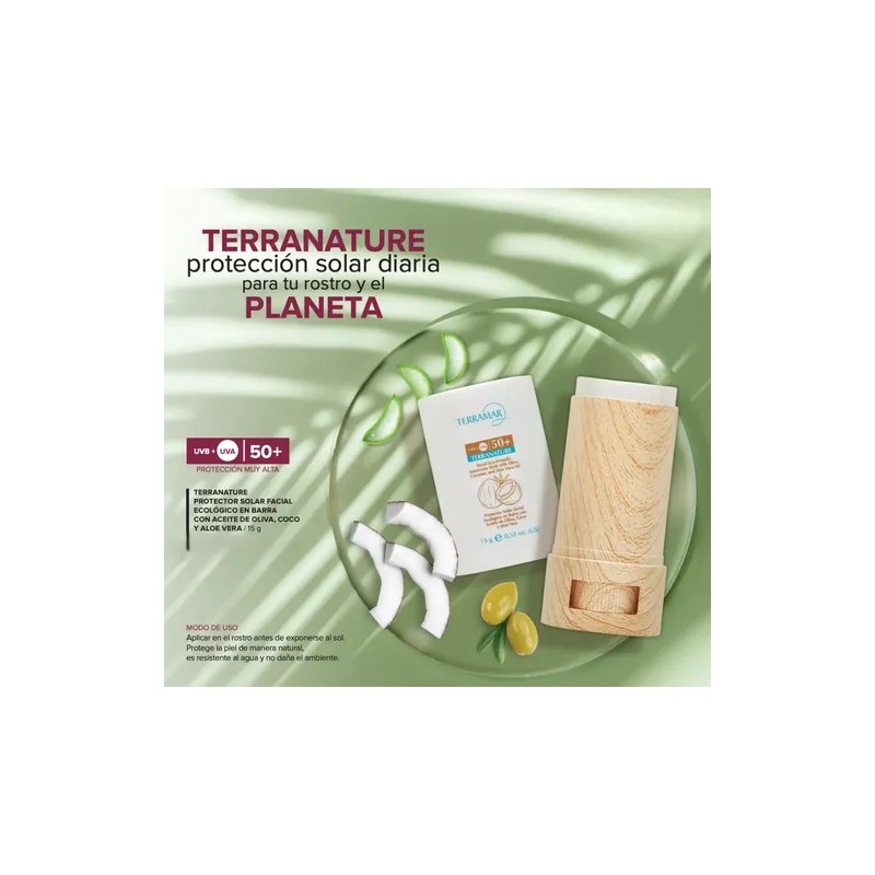Terramar Protector Solar Facial 50+ Ecológico En Barra 15 G