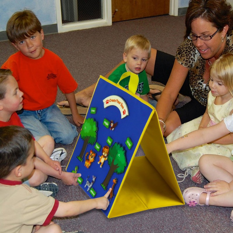 Foldable Felt Flannel Board Educational Freestanding Double Sided Portable Teaching