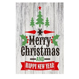 PhotoSteel Merry Christmas and Happy New Year Home Decor Metal Sign - 12" x 8"