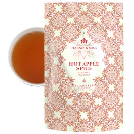 Harney & Sons Hot Apple Spice | Bag of 50 Sachets, Black Tea w/ Apple Flavors