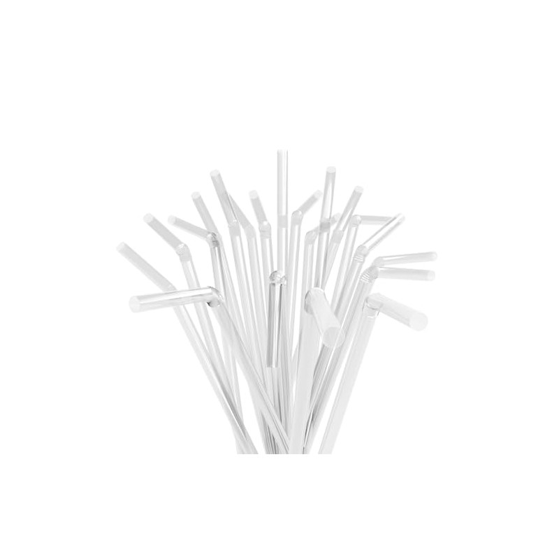 Flexible Plastic Drinking Straws - 7.75" x 0.23" (250, Clear)