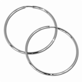 SilberDream Simply SDO072 Women's Jewellery 925 Silver Hoop Earrings 60 mm, Sterling Silver, No Gemstone