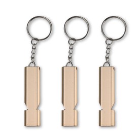 Disaster Prevention Whistle, Set of 3, Gold Color Emergency Whistle, 2.2 x 0.6 inches (5.5 x 1.5 cm)