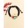 JunyiDIY Gold Al-Aqsa Mosque Palestinian Flag Faith Bracelet, Black Woven