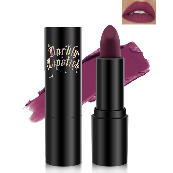 Lipstick Purple Matt, Highly Pigmented Matte Lipstick, Long Lasting Soft