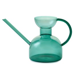 Modern Sprout Handcrafted Borosilicate Glass Watering Can, Long Spout for Controlled Flow, 32oz, Aesthic Garden Decor for Indoor Plants (Teal)