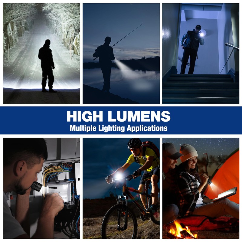 WORKPRO 1200LM Tactical Flashlight, Rechargeable EDC Mini Flashlight, Pocket Flashlight