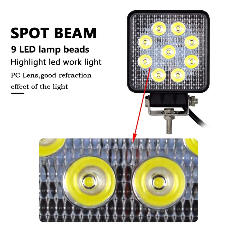 Willpower LED Headlight Offroad 2 Pieces 10 cm 4 Inch