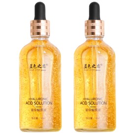 BLUE LOVE 2PCS 24K Gold Foil Hyaluronic Acid Serum for Women & Man - Anti-Aging Essence for Deep Moisturization and Dark Spot Reduction - Radiant Skin Care Solution