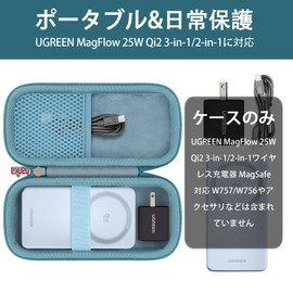 (Case Only) UGREEN MagFlow 25W Qi2 3-in-1/2-in-1 Wireless Charger for MagSafe W757/W756 Exclusive Storage Case - Khanka