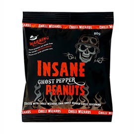 Insane Ghost Pepper Peanuts - 4 x 80g Hot as Hell Seasoned Peanuts