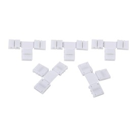 5 piezas 4 pines RGB LED tira de luz conector X/T forma 10mm adaptador sin soldadura para SMD 5050 tira de LED multicolor[Forma de T]