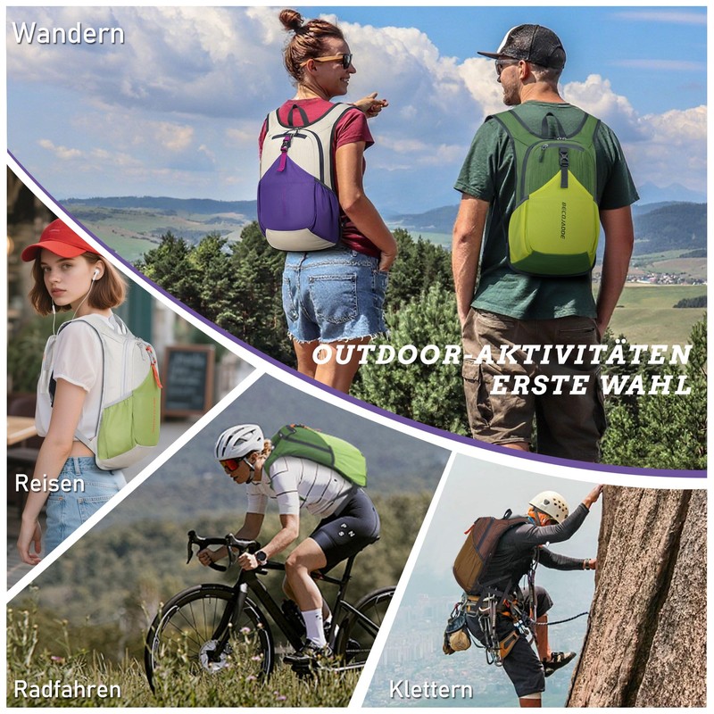 BECOJADDE 15L Hiking Backpack Men's Small Backpack Women's Lightweight Daypack