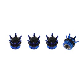 HEROFFIX 4 Pcs Decorative Tire Valve Stem Caps 15mm Tyre Valve Dust Covers for Most Cars Truck Blue Black ABS Copper