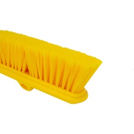 SPARTA Flo-Thru Heavy-Duty Deck Scrub Brush Nylon Bristled, Boat and Floor Scrub Broom with Protective Bumper for Floors and Large Equipment, Plastic, 9.5 Inches, Yellow