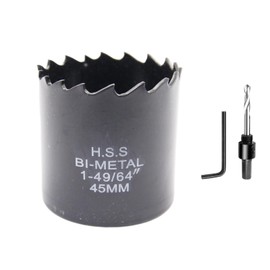 Hole Cutter 45mm LAIWEI Bi-Metal Hole Saw, HSS Circular Hole Saw Head, 1.8 mm Thick, Cutting Depth up to 38mm, Suitable for Wood, Plastic, plasterboard and Metal Round Pipe