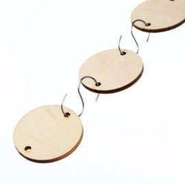 Bememo 100 Pieces Circle Wooden Tags Birthday Board Tags with 2 Holes for Birthday Board Chore Board DIY Crafts, 1.5 Inches