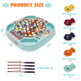 Music Toy Fishing Set with T Music and 45 Fishing Toys for Children - Educational Toy Gift for Boys and Girls from 3 Years